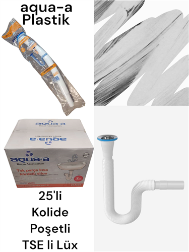KÖRÜKLÜ SİFON TEK PARÇA aqua-a LÜX TSE KISA K.25 POŞETLİ